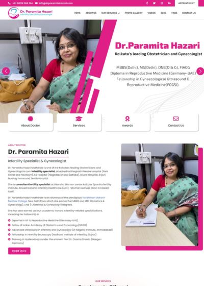  Website Design for Dr. Paramita Hazari